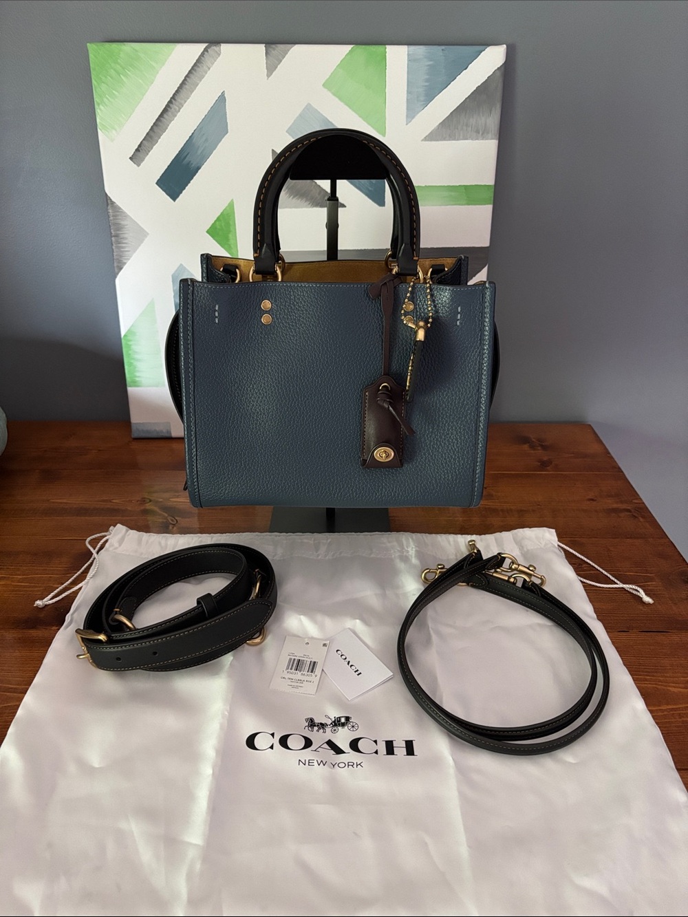 Excellent Condition Coach Rogue 25 in Dark Denim Multi